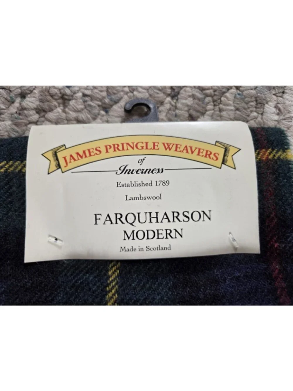 James Pringle Weavers Lambswool Scarf Dress Gordon Tartan Green Blue Yellow Red